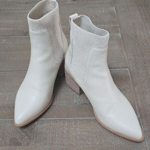 Chelsea & Violet White Ankle Booties